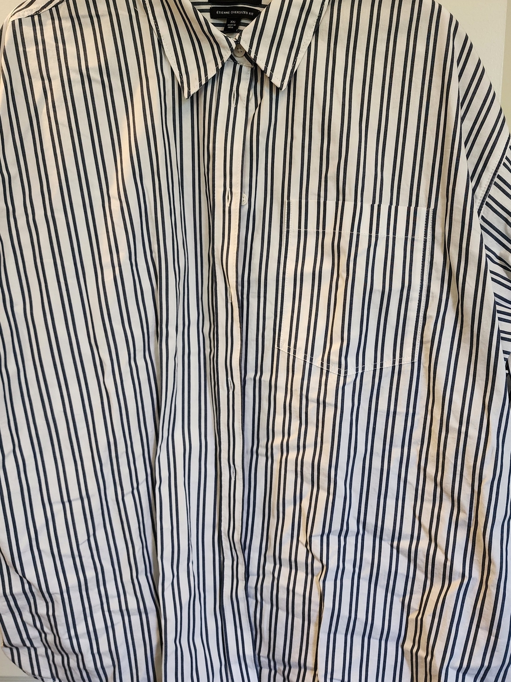 J. Crew Women’s Navy & White Vertical Stripe Button-Up Shirt